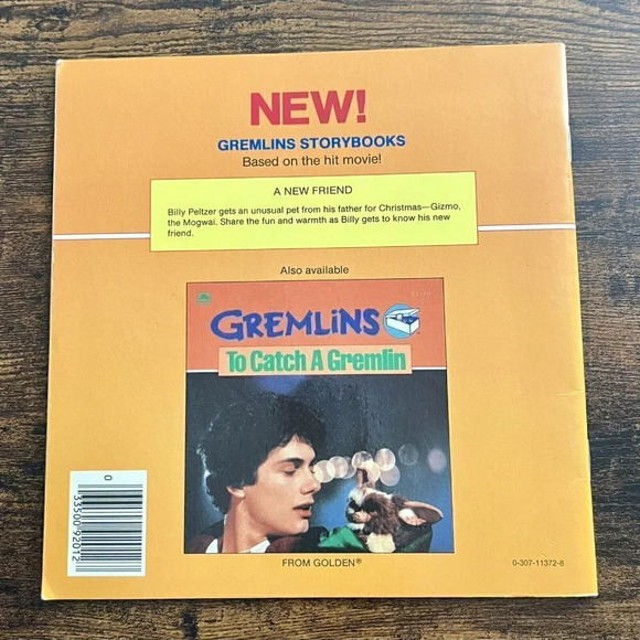 Vintage| Gremlins Golden Book,A New Friend Softcover Warner Bros Gizmo 1984 - VG - Picture 3 of 3